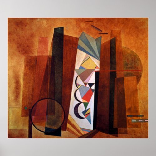 Kandinsky Development in Brown Abstract Artwork Poster