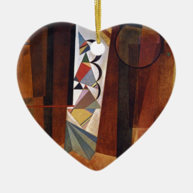 Kandinsky Development in Brown Abstract Painting Ceramic Ornament (Front)