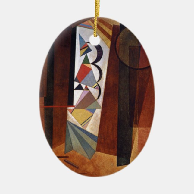 Kandinsky Development in Brown Abstract Painting Ceramic Ornament (Front)