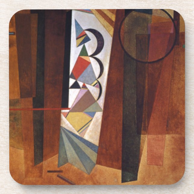 Kandinsky Development in Brown Abstract Painting Drink Coaster (Front)