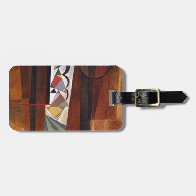 Kandinsky Development in Brown Abstract Painting Luggage Tag (Front Horizontal)