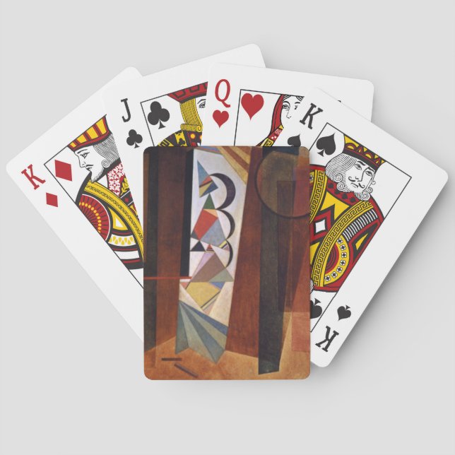 Kandinsky Development in Brown Abstract Painting Poker Cards (Back)