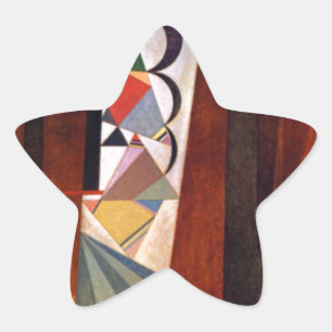 Kandinsky Development in Brown Abstract Painting Star Sticker