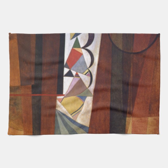 Kandinsky Development in Brown Abstract Painting Towel (Horizontal)