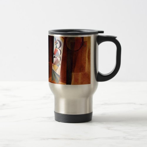 Kandinsky Development in Brown Abstract Painting Travel Mug