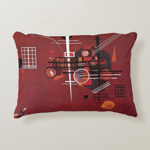 Kandinsky _ Dull Red Accent Pillow