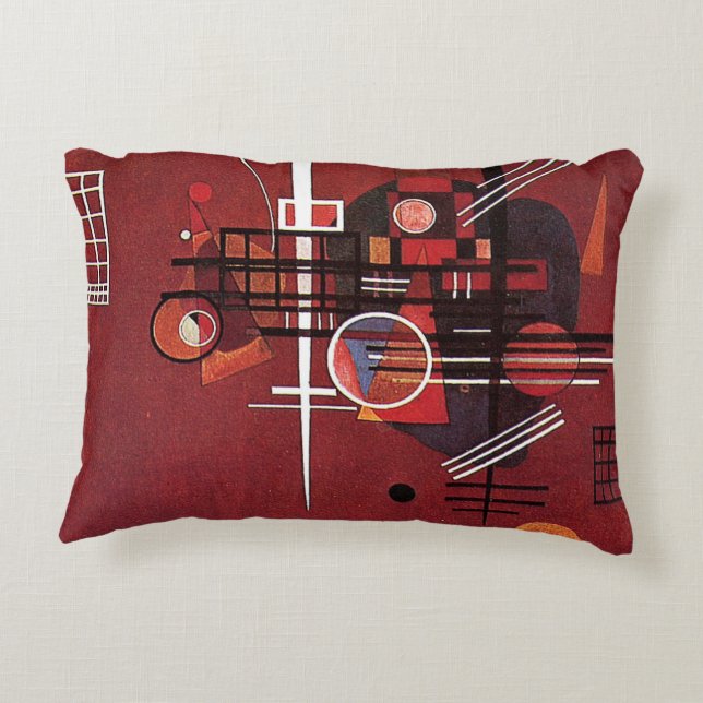 Kandinsky - Dull Red Decorative Pillow (Back)