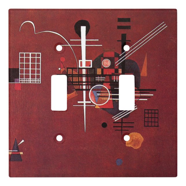 Kandinsky - Dull Red Light Switch Cover (Front)