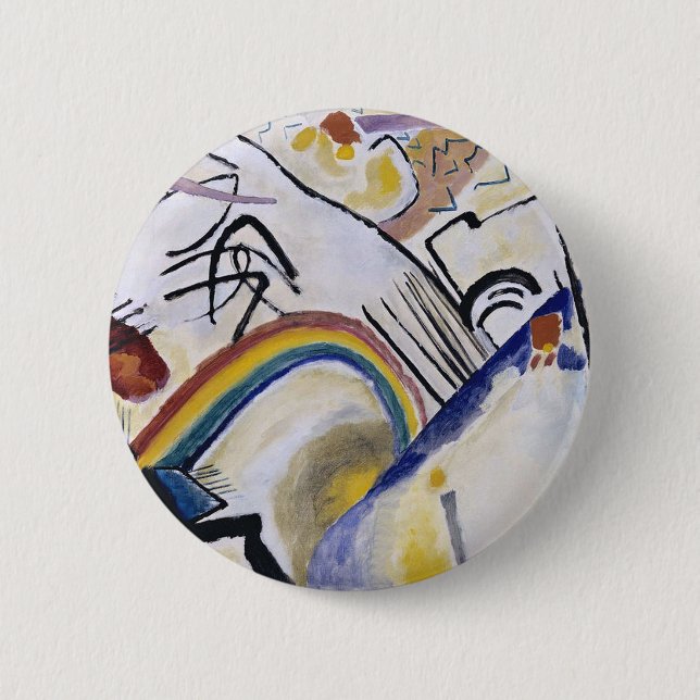 Kandinsky Expressionist Abstract Painting Cossack Button (Front)