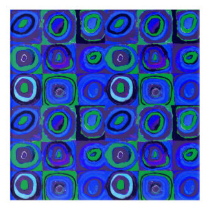 Kandinsky Farbstudie Blue Quadrate Square Circle  Acrylic Print