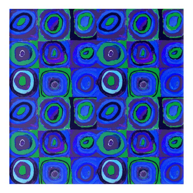 Kandinsky Farbstudie Blue Quadrate Square Circle  Acrylic Print (Front)