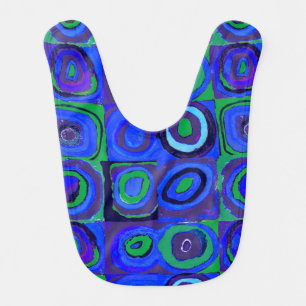 Kandinsky Farbstudie Blue Quadrate Square Circle Baby Bib