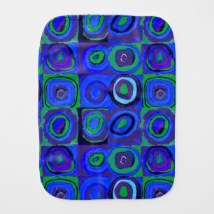 Kandinsky Farbstudie Blue Quadrate Square Circle Baby Burp Cloth