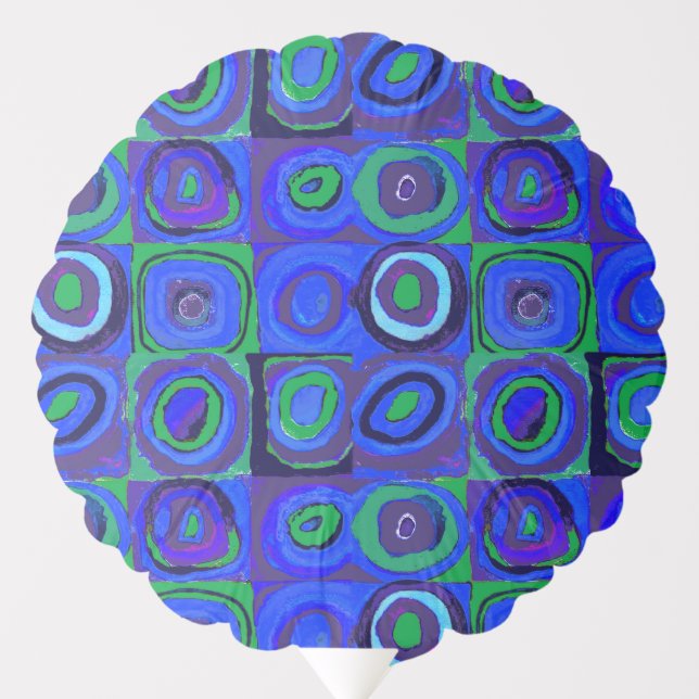 Kandinsky Farbstudie Blue Quadrate Square Circle  Balloon (Front)