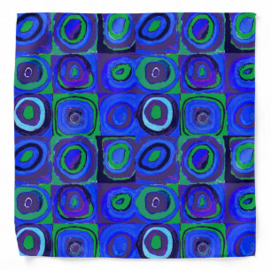Kandinsky Farbstudie Blue Quadrate Square Circle Bandana