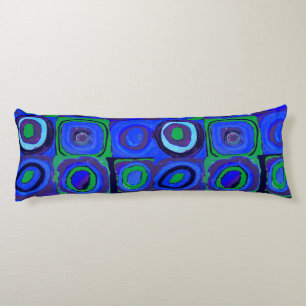 Kandinsky Farbstudie Blue Quadrate Square Circle Body Pillow