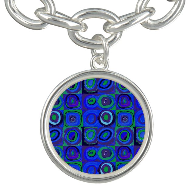 Kandinsky Farbstudie Blue Quadrate Square Circle  Bracelet (Design)