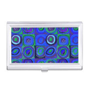 Kandinsky Farbstudie Blue Quadrate Square Circle Business Card Case
