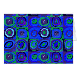 Kandinsky Farbstudie Blue Quadrate Square Circle Cards