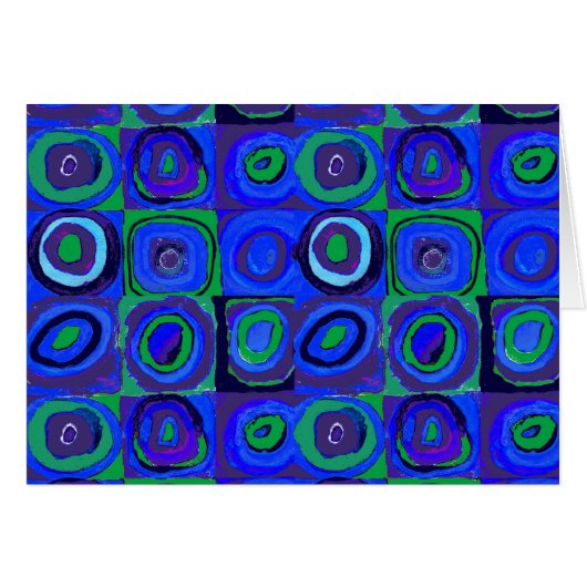 Kandinsky Farbstudie Blue Quadrate Square Circle  Cards (Front Horizontal)