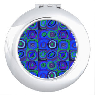 Kandinsky Farbstudie Blue Quadrate Square Circle Compact Mirror