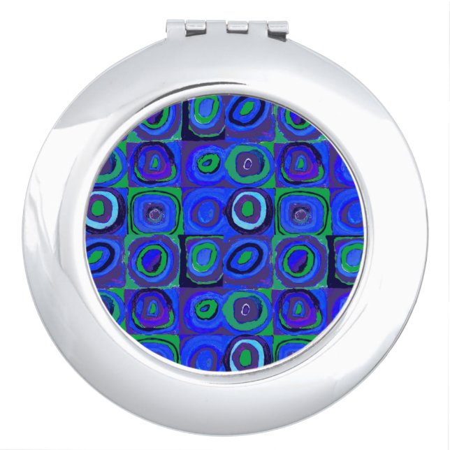 Kandinsky Farbstudie Blue Quadrate Square Circle  Compact Mirror (Front)