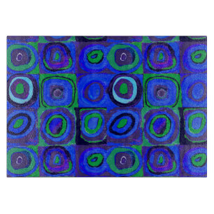 Kandinsky Farbstudie Blue Quadrate Square Circle Cutting Board