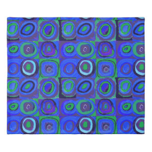 Kandinsky Farbstudie Blue Quadrate Square Circle Duvet Cover