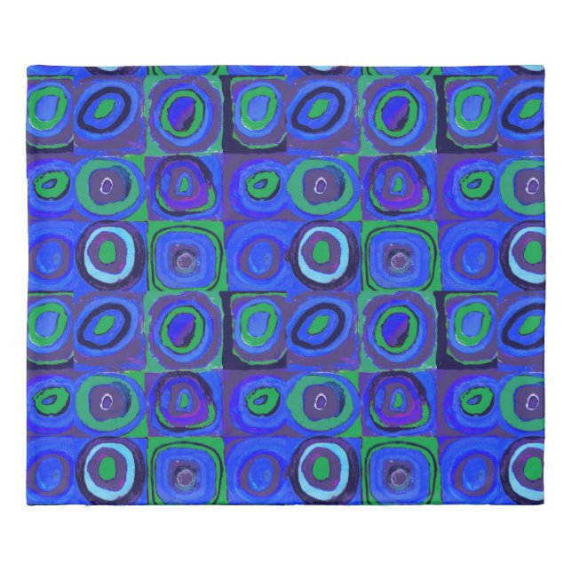 Kandinsky Farbstudie Blue Quadrate Square Circle  Duvet Cover (Back)