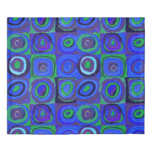 Kandinsky Farbstudie Blue Quadrate Square Circle Duvet Cover