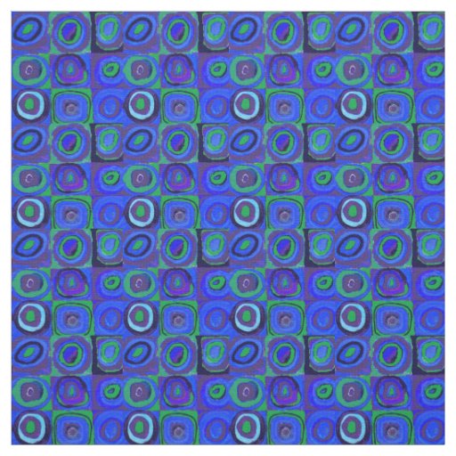 Kandinsky Farbstudie Blue Quadrate Square Circle  Fabric
