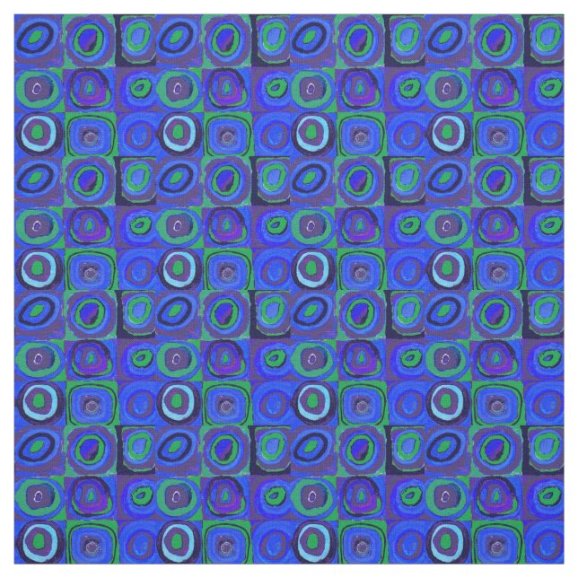 Kandinsky Farbstudie Blue Quadrate Square Circle  Fabric (Swatch)