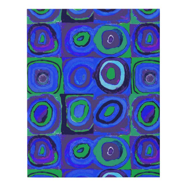 Kandinsky Farbstudie Blue Quadrate Square Circle  Faux Canvas Print (Front)