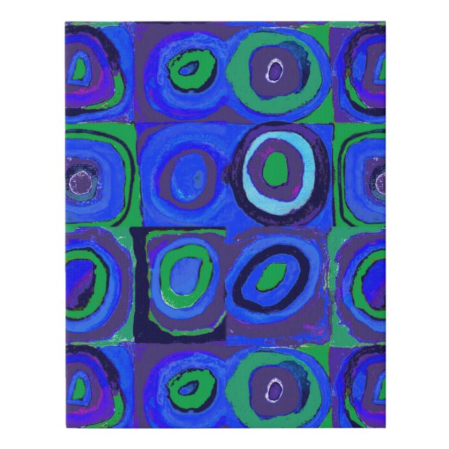 Kandinsky Farbstudie Blue Quadrate Square Circle  Faux Canvas Print (Front)