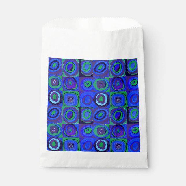 Kandinsky Farbstudie Blue Quadrate Square Circle  Favor Bag (Front)
