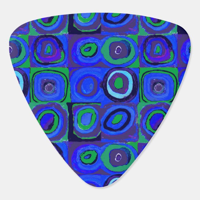 Kandinsky Farbstudie Blue Quadrate Square Circle  Guitar Pick (Back)