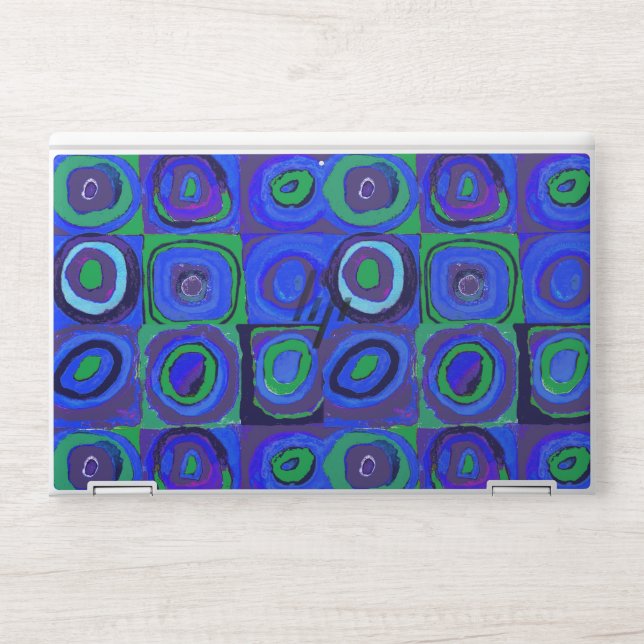 Kandinsky Farbstudie Blue Quadrate Square Circle  HP Laptop Skin (Front)