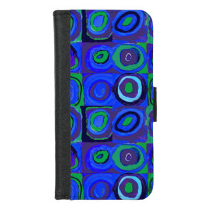 Kandinsky Farbstudie Blue Quadrate Square Circle  iPhone 8/7 Wallet Case