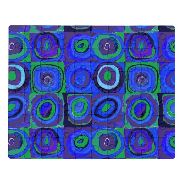 Kandinsky Farbstudie Blue Quadrate Square Circle  Jigsaw Puzzle (Puzzle Horizontal)