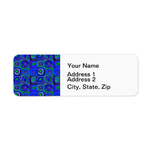 Kandinsky Farbstudie Blue Quadrate Square Circle  Label