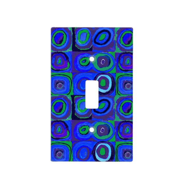 Kandinsky Farbstudie Blue Quadrate Square Circle  Light Switch Cover (Front)