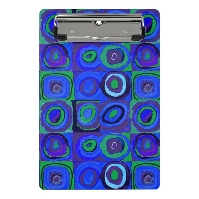 Kandinsky Farbstudie Blue Quadrate Square Circle  Mini Clipboard (Front)