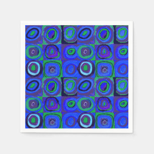 Kandinsky Farbstudie Blue Quadrate Square Circle Napkins