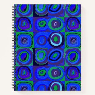 Kandinsky Farbstudie Blue Quadrate Square Circle Notebook