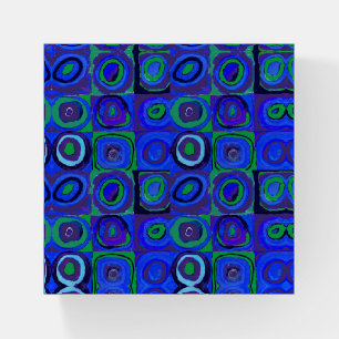 Kandinsky Farbstudie Blue Quadrate Square Circle Paperweight
