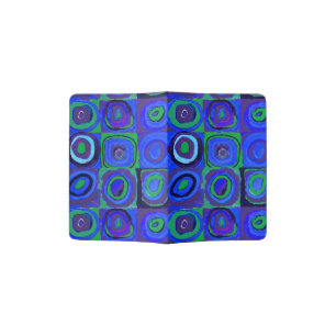 Kandinsky Farbstudie Blue Quadrate Square Circle Passport Holder