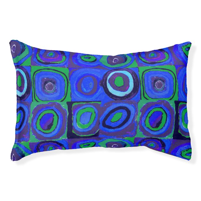 Kandinsky Farbstudie Blue Quadrate Square Circle  Pet Bed (Front)