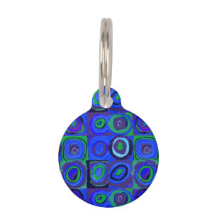 Kandinsky Farbstudie Blue Quadrate Square Circle Pet ID Tag