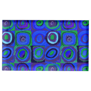 Kandinsky Farbstudie Blue Quadrate Square Circle Place Card Holder