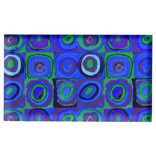 Kandinsky Farbstudie Blue Quadrate Square Circle  Place Card Holder (Front)
